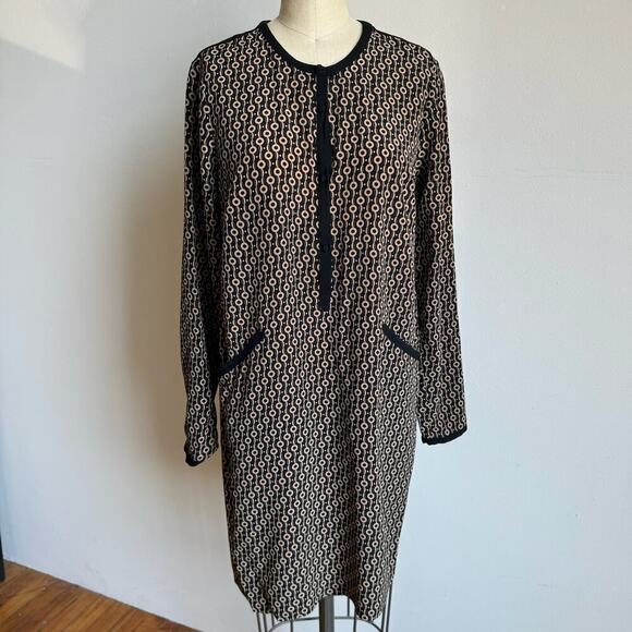 TOCCA Silk Print Long-sleeve Shift Dress - Picture 1 of 6